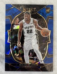 2022-23 Panini Select Concourse Blue Cracked Ice Prizm RC #95 Malaki Branham Spurs